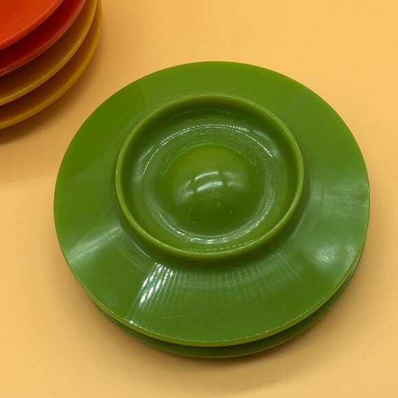 Vintage set of 6 egg cups green yellow red stackable - 0020RI - Picture 3 of 3